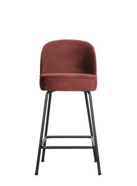 Barkruk Vogue Fluweel Chestnut Metalen Onderstel Kruk