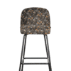 Barkruk Vogue Fluweel Flower Zwart Metalen Onderstel Kruk