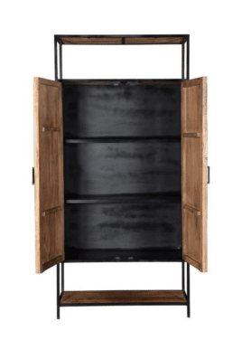 Bergkast Sturdy Half Open Mango Hout 2 Deur Open