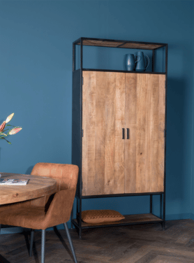 Bergkast Sturdy Half Open Mango Hout 2 Deur Sfeer