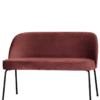 Eetkamerbank Vogue Fluweel Chestnut Metalen Onderstel Zwart Schuin