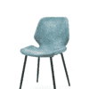 Eetkamerstoel Seashell Blauw Metaal En Pu Zonder Leuning