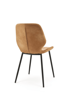 Eetkamerstoel Seashell Cognac Metaal En Pu Zonder Leuning Achter