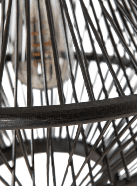 Hanglamp Bamboo Zwart Hout 2 Vormen Dichtbij