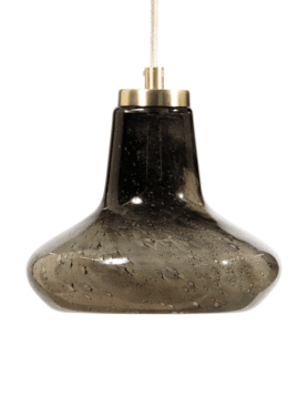 Hanglamp Cup Glas Zwart Grijs Bellen