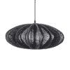 Hanglamp Nimbus Ovaal Lang Ijzer En Touw Gecoat Zwart