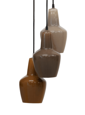 Hanglampen Pottery Set Van 3 Glas Multicolor
