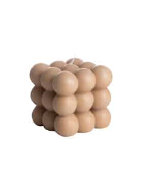 Kaars Cube Vierkant Bollen Taupe