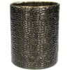 Kaarshouder Zwart Glas Rond