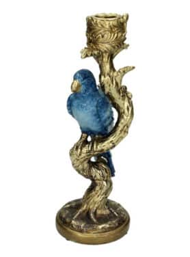 Kandelaar Vogel Blauw Goud