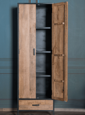 Kast Sturdy Lang Mangohout 2 Deuren En La Bruin Open