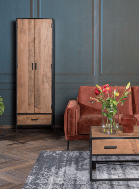 Kast Sturdy Lang Mangohout 2 Deuren En La Bruin Sfeer