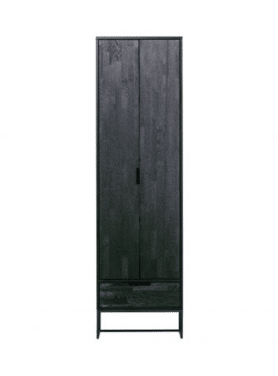 Kast Silas Hoog Zwart Houten Frame Op Ijzer