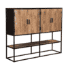 Lade Kast Sturdy Met Deuren Mangohout Naturel Zwart