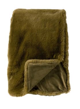 Plaid 140 X 180 Olijfgroen Fluffy