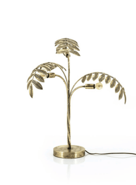 Tafellamp Unbeleafable Antiek Goud Bladeren 2 Lampen