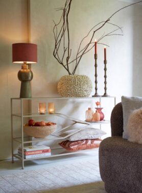 Vaas Kleine Bloemetjes Wit Ovaal Rond Decoratief