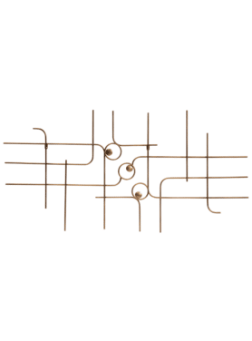 Wanddecoratie Symphony Metaal Antiek Brons Strepen