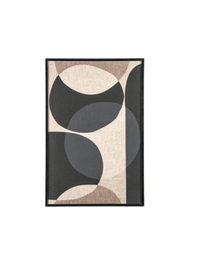 Wanddoek Ato Black Met Cirkels Rechthoek