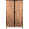 Wandkast Gesloten Sturdy Naturel Mangohout Grote Deuren