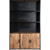 Wandkast Sturdy Open Met Kastjes Zwart Mangohout