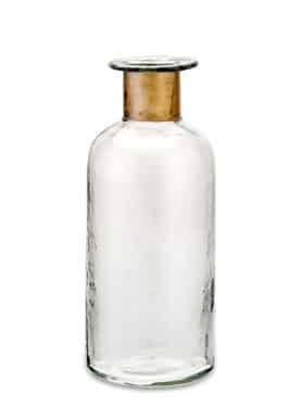 Decoratie Gehamerde Fles Transparant Goud Glas 3