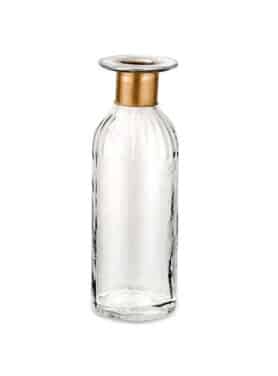 Decoratie Gehamerde Fles Transparant Goud Glas 4