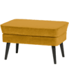 Hocker Rocco Fluweel Zwart Onderstel Oker