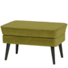Hocker Rocco Fluweel Zwart Onderstel Olive