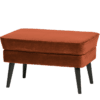 Hocker Rocco Fluweel Zwart Onderstel Roest