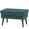Hocker Rocco Fluweel Zwart Onderstel Teal