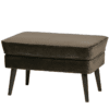 Hocker Rocco Fluweel Zwart Onderstel Warm Groen