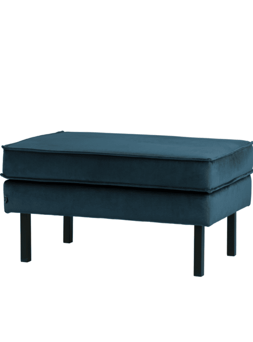 Hocker Rodeo Velvet Blue Zwarte Poten