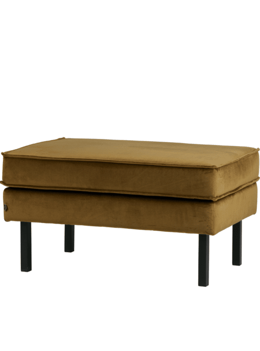 Hocker Rodeo Velvet Honing Geel Zwarte Poten