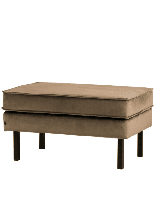 Hocker Rodeo Velvet Taupe Zwarte Poten