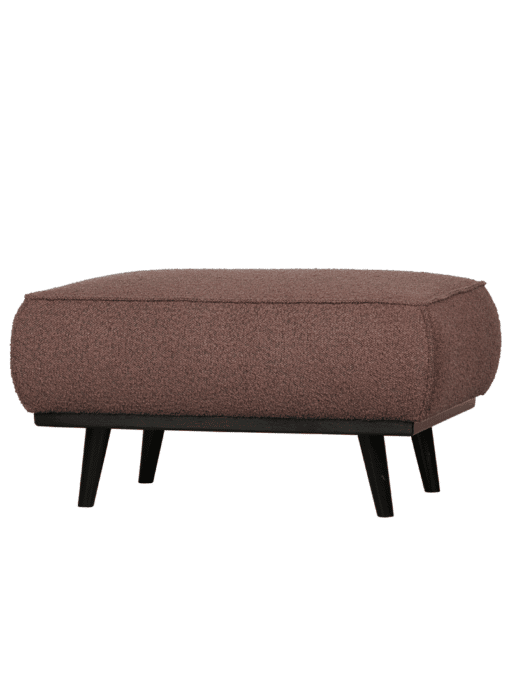 Hocker Statement Boucle Zwart Onderstel Coffee