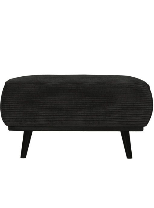 Hocker Statement Brede Platte Rib Zwarte Poten Graphite