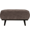 Hocker Statement Brede Platte Rib Zwarte Poten Taupe