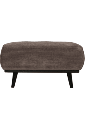 Hocker Statement Brede Platte Rib Zwarte Poten Taupe