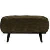 Hocker Statement Brede Platte Rib Zwarte Poten Warm Groen