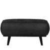 Hocker Statement Fluweel Suede Zwart Zwart Onderstel