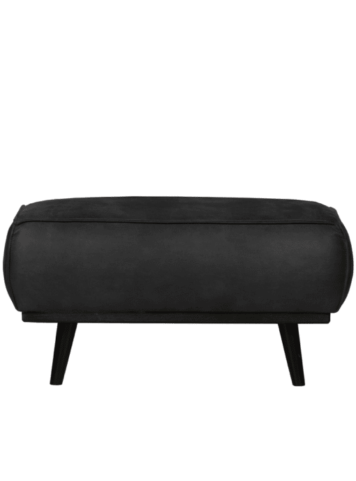 Hocker Statement Fluweel Suede Zwart Zwart Onderstel