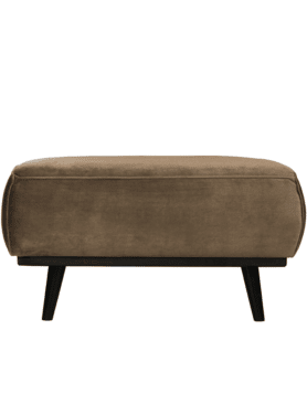 Hocker Statement Fluweel Taupe Zwart Onderstel