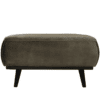Hocker Statement Fluweel Warm Groen Zwart Onderstel