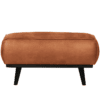 Hocker Statement Leer Cognac Beige Zwart Onderstel
