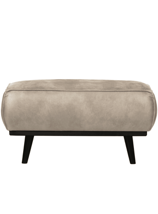 Hocker Statement Leer Elephant Skin Beige Zwart Onderstel