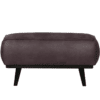 Hocker Statement Leer Grijs Beige Zwart Onderstel