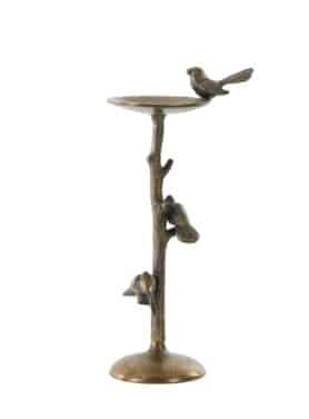 Kandelaar Vogels Op Tak Antiek Brons