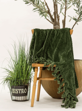 Plaid Ziggy Chive Fleece 140x180 Groen Sfeer