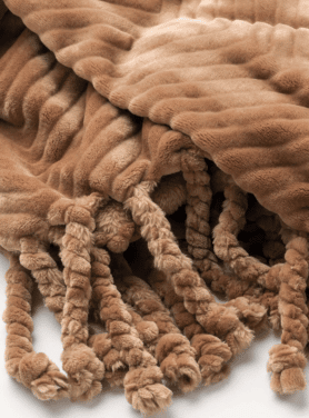 Plaid Ziggy Tobacco Brown Fleece 140x180 Bruin Dichtbij